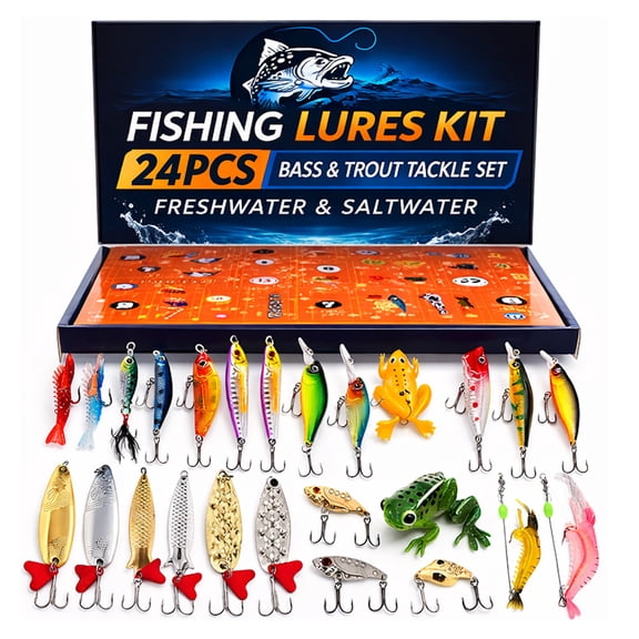 FLOWER LEGEND Fishing Lures Kit for Freshwater and Saltwater, Fishing Gear Set for Kids and Adults