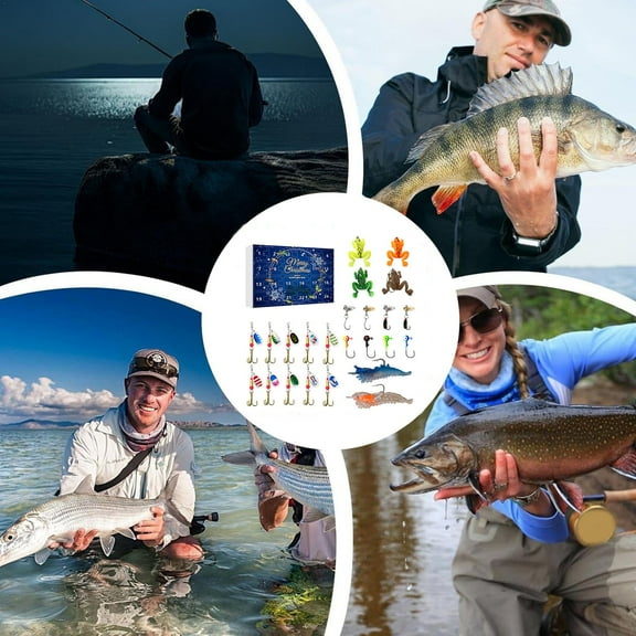 Countdown Sets Fishing Advent Calendar 2024 for Adult Men and Teen Boys Designed for Freshwater and Saltwater Fishing Enthusiasts