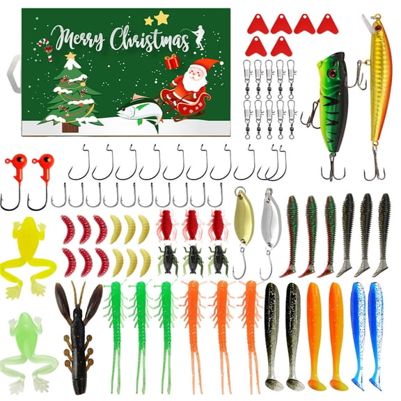Fishing Advent Calendar - Advent Calendar Fishing Lure - Home Supplies for Husband Neighbour Father Son Grandfather Grandson Friend Uncle - Christmas Gift 78-Piece