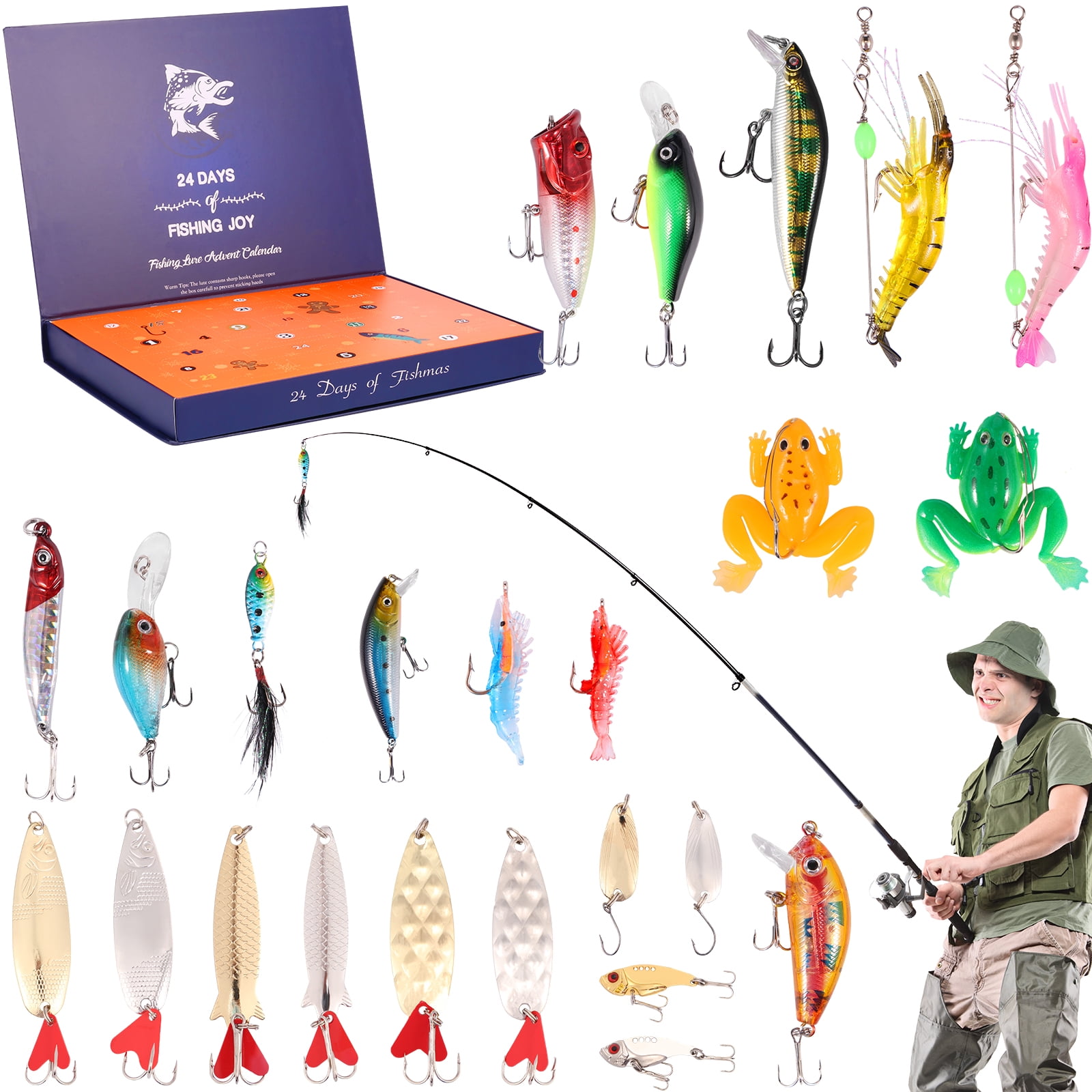 Fishing Advent Calendar, Fishing Christmas Countdown, 24 Days Fishing