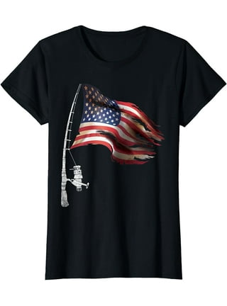  Trendy Ocean & Coast Fishing Patriotic Flag T-Shirt