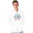 thumbnail image 1 of Fishing American Pride Fisherman Joke Unisex Fleece Graphic Zip Up Hoodie Brisco Brands 2X, 1 of 5