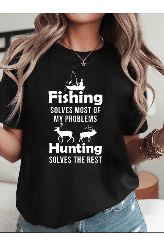 Fishing And Hunting Shirt Fishing Gift Hunting Gift Graphic Unisex T-Shirt V16494,up to Size 5XL