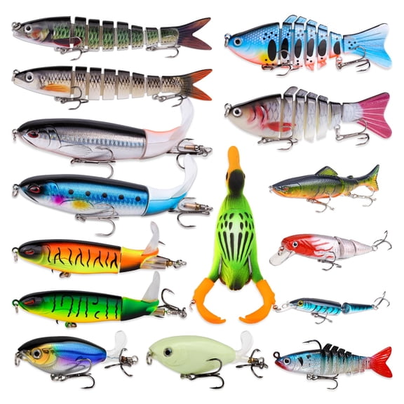 Fishing Artificial Lures Kit Mixed Including Front Diving Fin Minnow Surface Popper Crank Baits Pencil Vib With Hook And Soft Accessories For Saltwater Freshwater Trout Bass Tackle Gift Set
