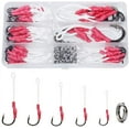 thumbnail image 1 of Fishing Assist Jig Hooks with PE Line, 53pcs Saltwater Jig Fishing Hooks Butterfly Jig Hooks Split Rings, 1 of 5
