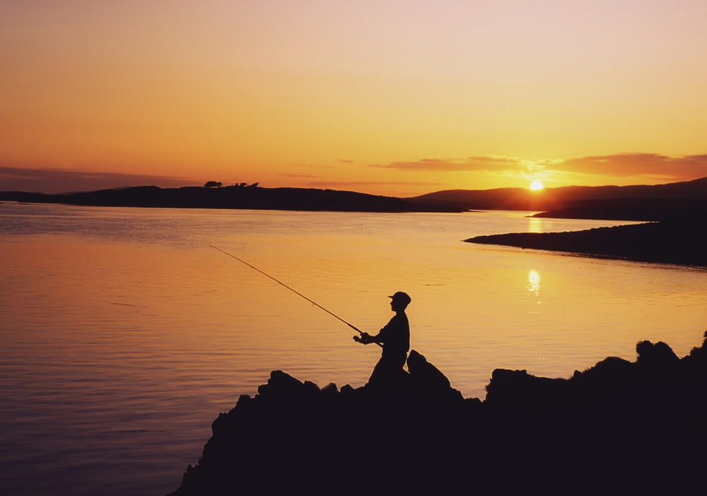 Fishing At Sunset Roaring Water Bay Co Cork Ireland Canvas Art - The Irish Image Collection  Design Pics (36 x 26)