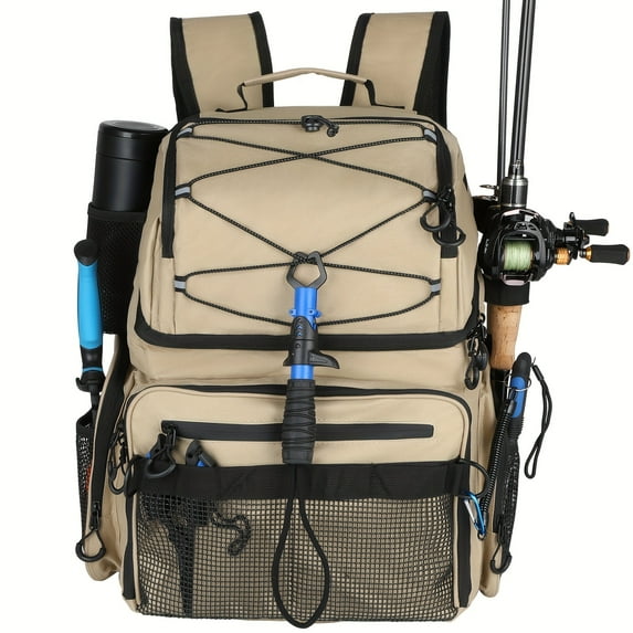 Fishing Backpack with Cooler, Fishing Bag with Rod Holders 45L Fishing Tackle Bag Store Fishing Gear, Fishing Gifts for Men, Fishing Accessories, Fishing Tackle, Fishing Backpack with 4 Tackle Boxes.