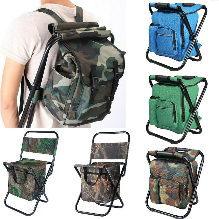 New Upgrade 3-in-1 Fishing Backpack Stool,portable Backpack Chair With  Cooler Bag,lightweight Folding Stool Outdoor Gear
