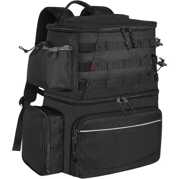 Fishing Backpack, Water Resistant Fishing Tackle Box Bag with Rod Holders & Cooler, Gear Gifts for Men