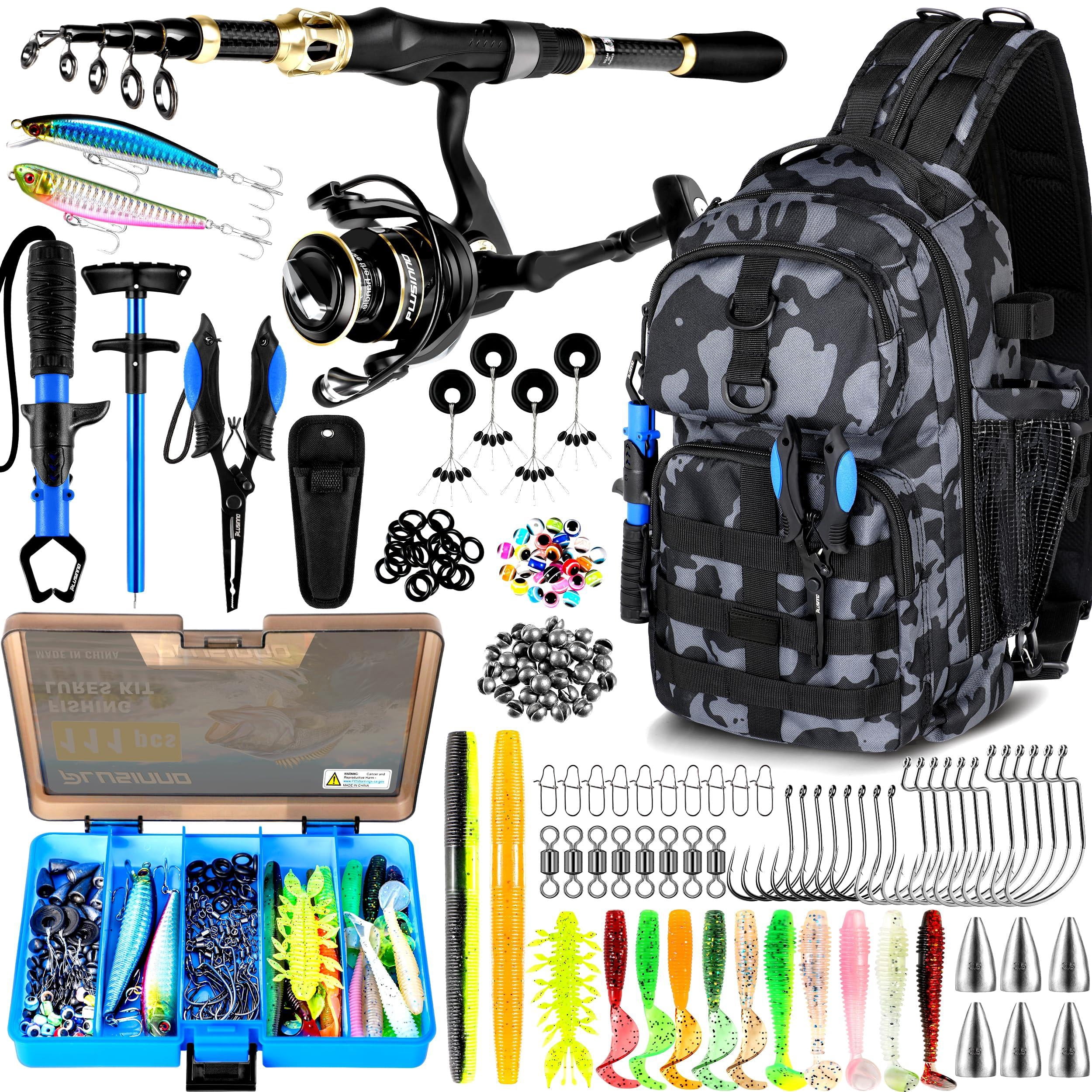 Fishing Backpack With Rod &tackle Boxes  Waterproof Sling Tackle Bag For Fish Gear Holder Gifts Men Lures Pliers Lip Gripper.