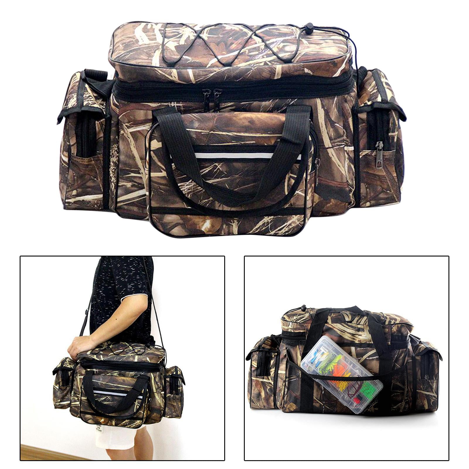 Fishing Bag Large Capacity Multifunctional Pack Outdoor Shoulder Bags for Fly Fishing, Kayak Fishing, Boat Fishing,