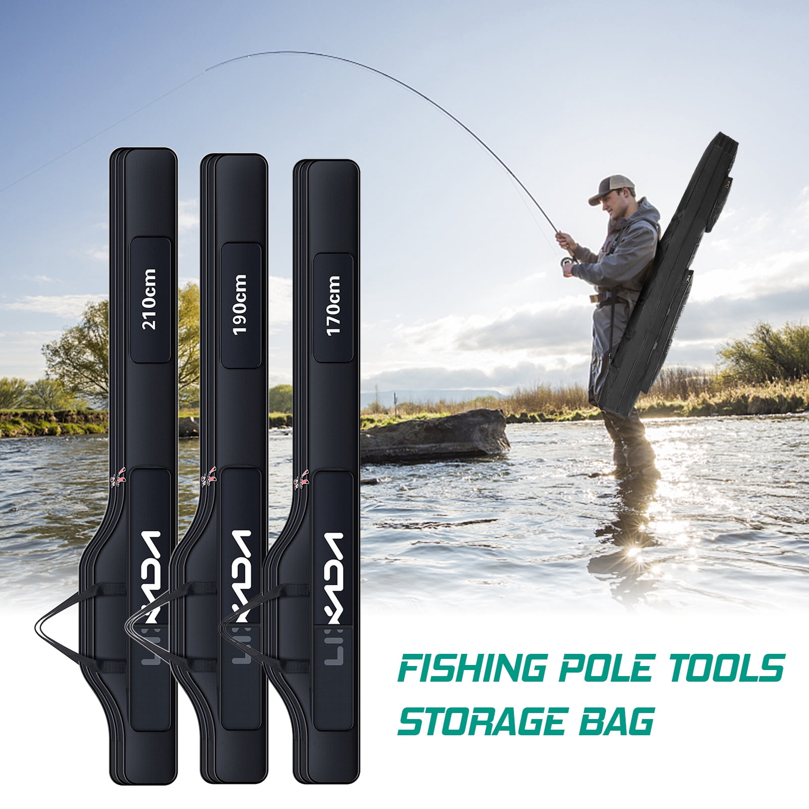 ILure Fishing Bag Multi-Purpose Waterproof Canvas Fishing Reel Lure Tackle Bag Outdoor Shoulder Backpack Fishing Gear Bag - View #11