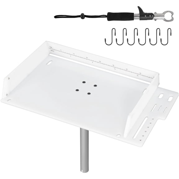 Fishing Bait Cutting Board with Tool Slots, 360 Adjustable Rod Holder, Built-in Scale, Fish Cleaning Table for Boat and Outdoor Use