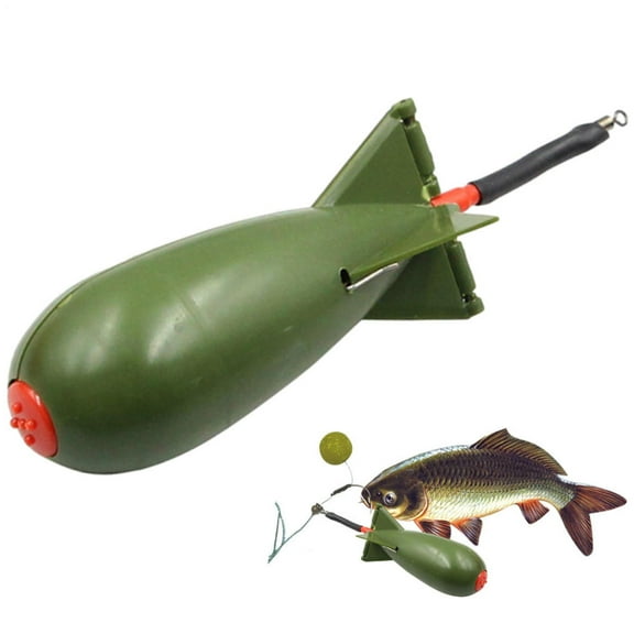 Fishing Bait Feeder Carp Fishing Feeder With Rocket Shape Spod Bombs, Float Lure Bait Holder Container, Spomb Pellet Feeders for Position Fishing Accessories
