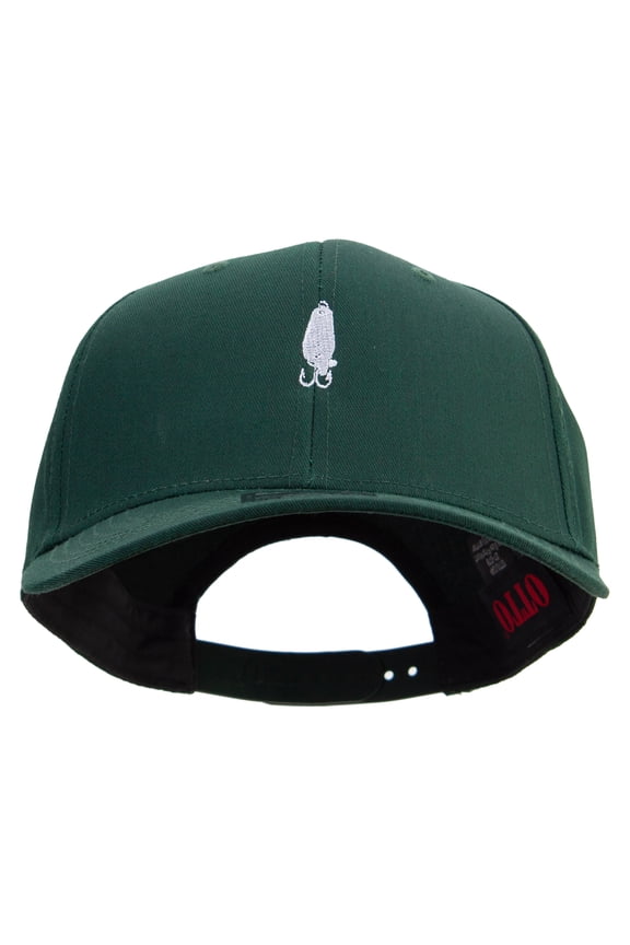 Fishing Bait Icon Embroidered Solid Cotton Twill Prostyle Cap - Dk Green OSFM