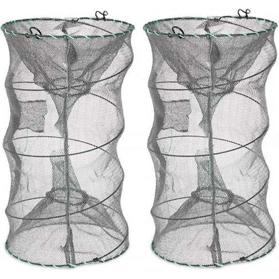 Fishing Bait Trap,2 Packs Crab Trap Minnow Trap Crawfish Trap Lobster Shrimp Collapsible Cast Net Fishing Nets Portable Folded Fishing Accessories,12.6X20.1inches