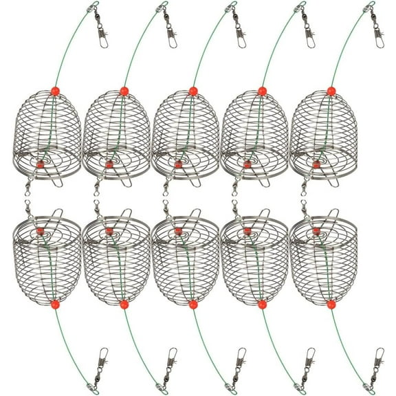 Fishing Bait Trap Cage, Stainless Steel Fishing Trap Basket Feeder Holder Perch Traps For Bait Fishing Tools Lure Cage Accessories For Fishing Enthusiasts, Medium