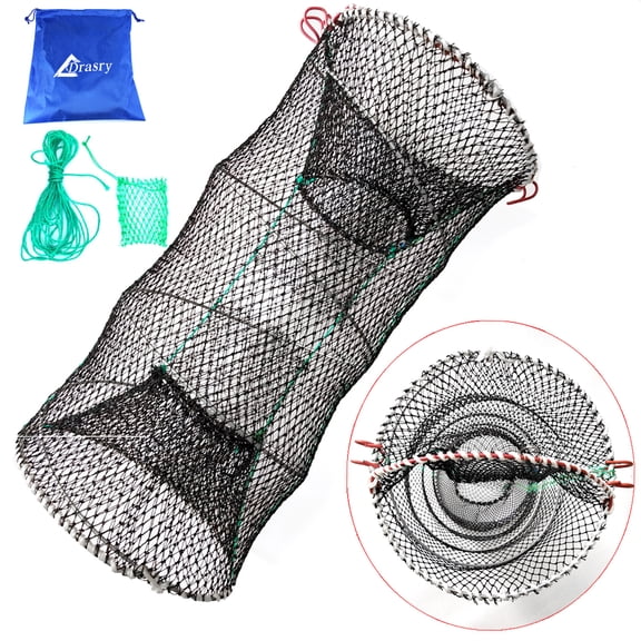 Fishing Bait Trap Crab Traps 1Pcs Portable Crawfish Cage Foldable Shrimp Cast Net 23.6 x 11.8in