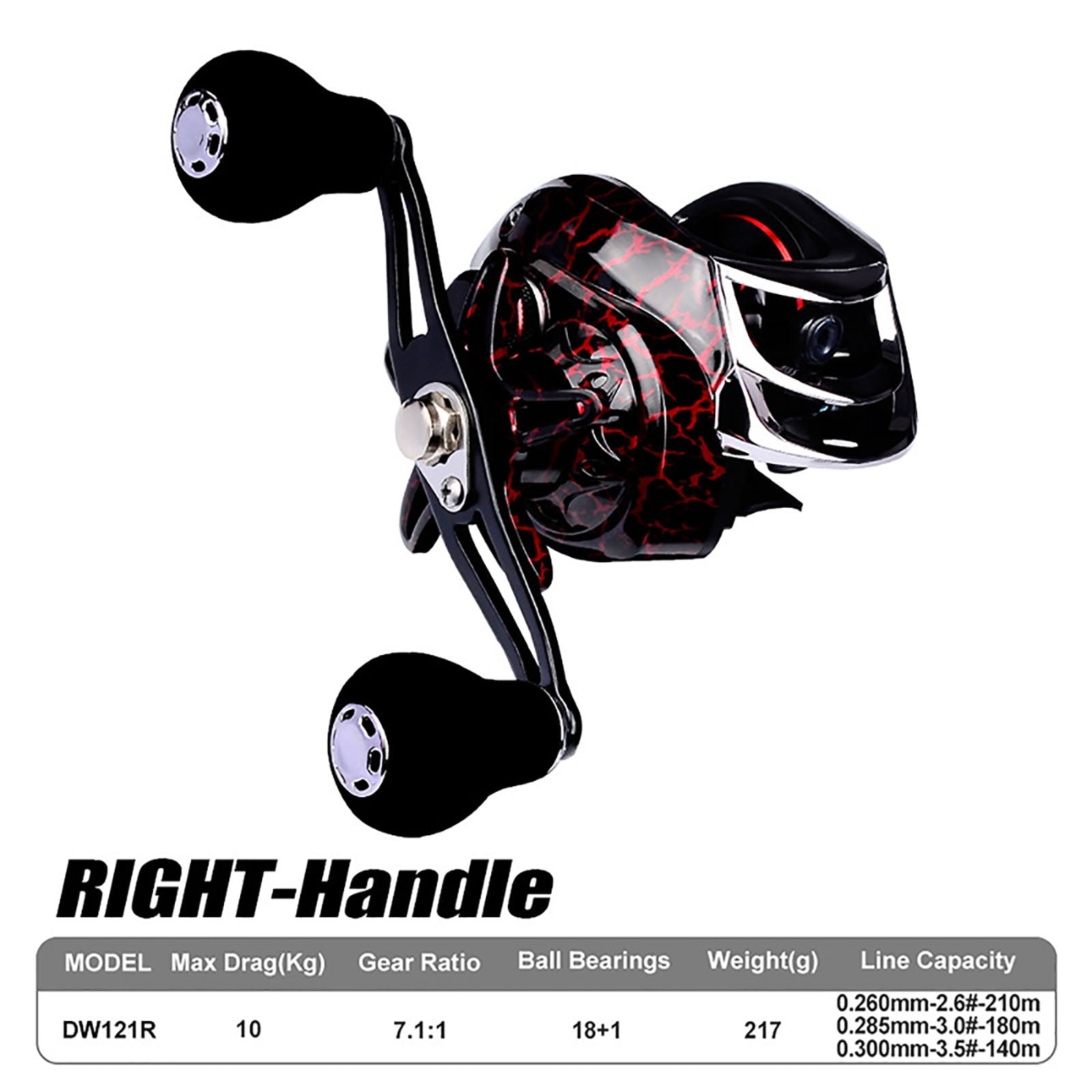 Fishing Baitcasting Reel, 18+1BB Drag Baitcasters, Braking