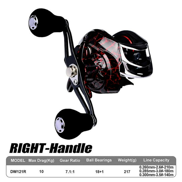 Fishing Baitcasting Reel, 18+1BB Drag Baitcasters, Braking