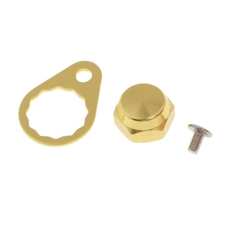 Fishing Baitcasting Reel Handle Screw Cap and Locking Plate, Aluminum Alloy, 5 Colors Available Gold - Left Hand