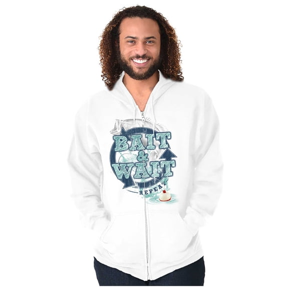 Fishing Baiter Jokes Funny Fishermen Zip Up Hoodie Men's Women's Brisco Brands X