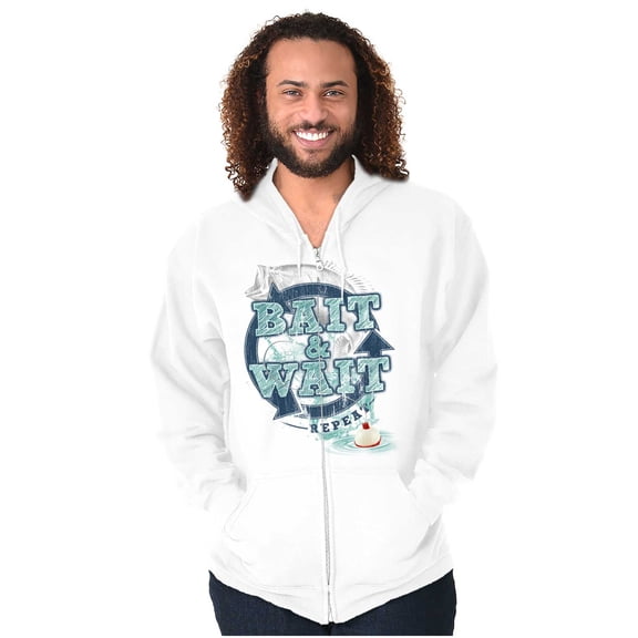 Fishing Baiter Jokes Funny Fishermen Zip Up Hoodie Men's Women's Brisco Brands X