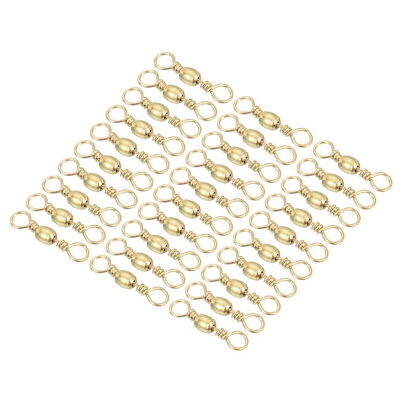 Fishing Barrel Swivel, 100Pcs 33lb Carbon Steel Terminal Tackle, Golden