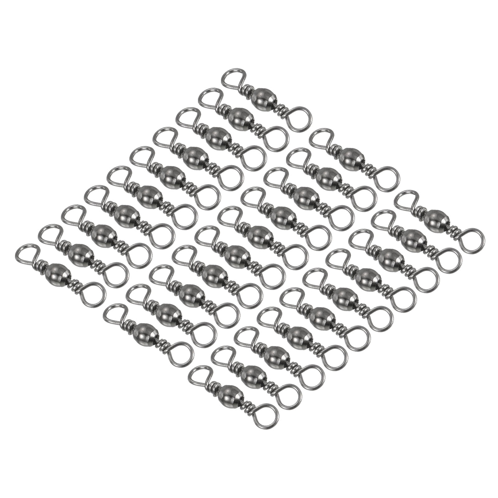 Fishing Barrel Swivel, 30Pcs 33lb Carbon Steel Terminal Tackle, Black ...