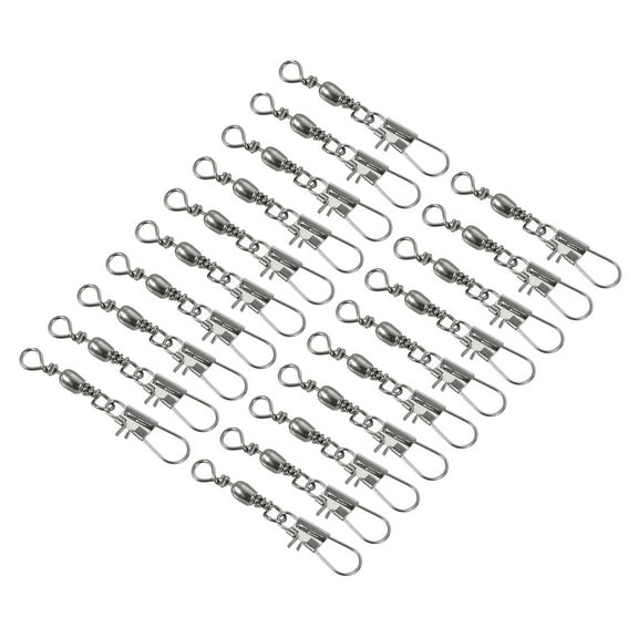 Fishing Barrel Swivel Snaps, 100Pcs 17lb Carbon Terminal Tackle, Black