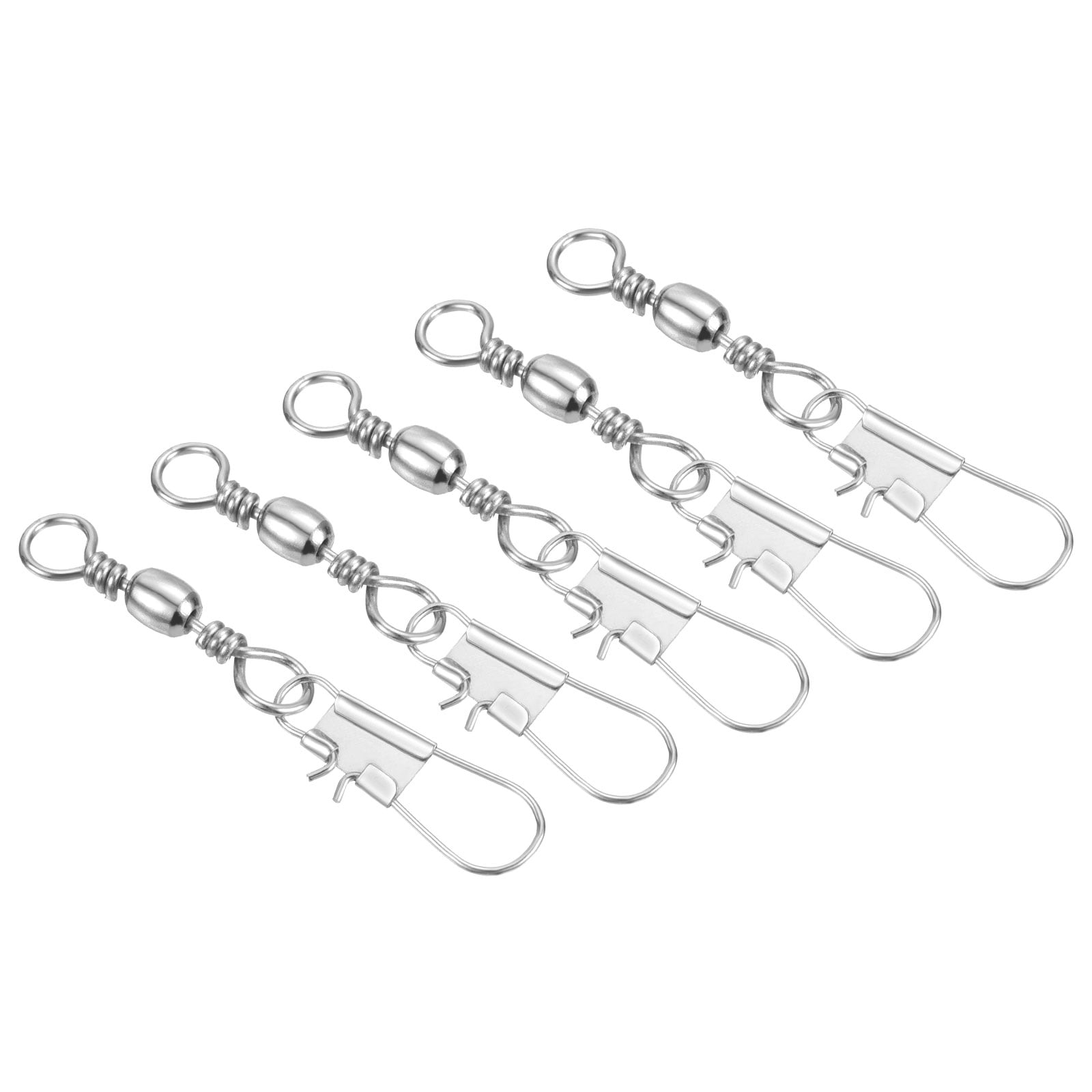 Fishing Barrel Swivel with Interlock Snap, 101lb Carbon Steel Solid