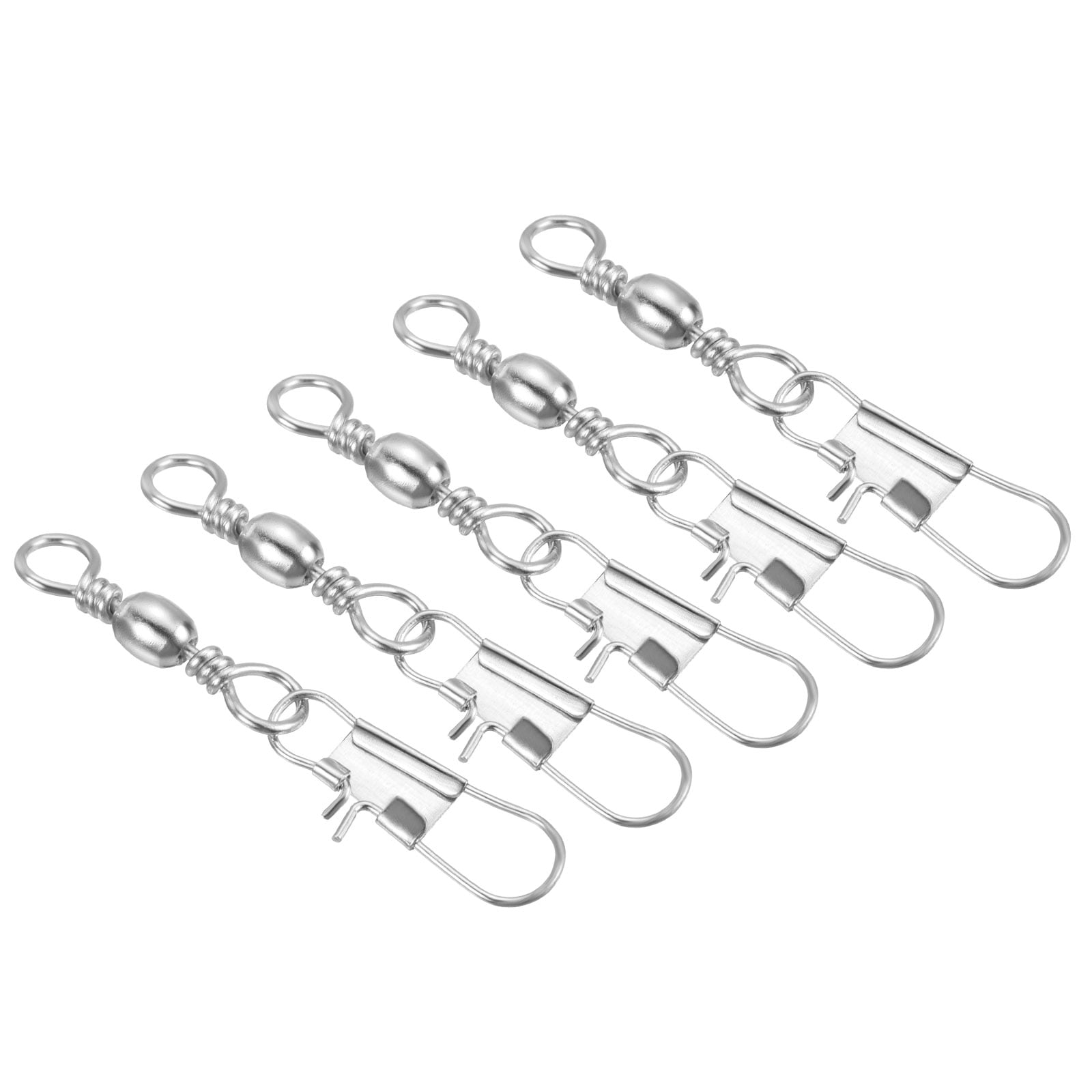 Fishing Barrel Swivel with Interlock Snap, 66lb Carbon Steel Solid Ring