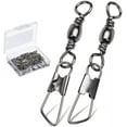 thumbnail image 1 of Fishing Barrel Swivel with Nice Snap-100pcs Saltwater High Strength Snaps Fishing Barrel Line Connector Fishing Swivels Barrel Safety Snap, 1 of 5