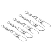Fishing Barrel Swivel with Safety Snap, 11lb Carbon Steel Solid Ring Terminal Tackle, Silver 100 Pack