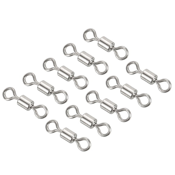 Fishing Barrel Swivels, 40 Pack 17LBS Copper Terminal Tackle for Fishing, Silver