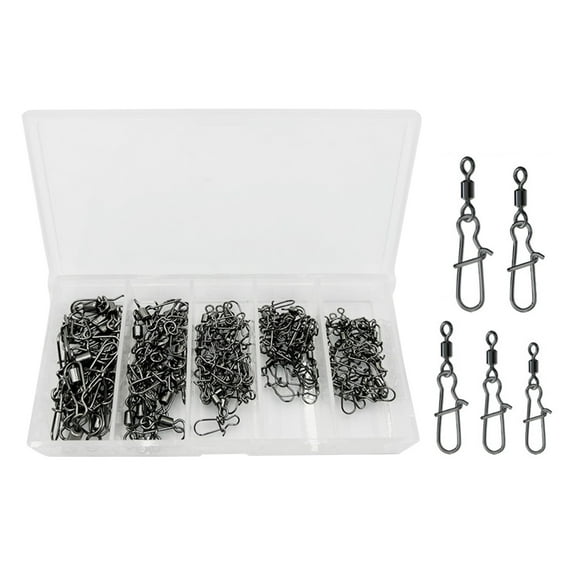 Fishing Barrels Swivels, High Strength Rolling Bearing Snaps Lure Connector Clip, Saltwater or Freshwater Fishing