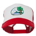 thumbnail image 1 of Fishing Beach Seagulls Embroidered Foam Mesh Back Cap - Red White Red OSFM, 1 of 5