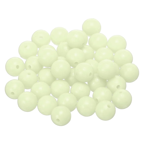 Fishing Beads Glow Hard Plastic Bait Eggs Lure Rigs 12 mm for Saltwater Freshwater - Round (500 Pack, Natural Color)