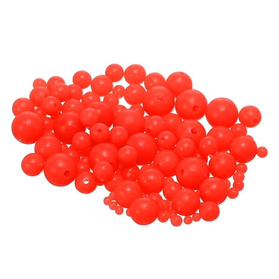 Fishing Beads Glow Soft Plastic Bait Eggs Lure Rigs 3/4/5/6/7/8/10/12 mm for Saltwater (800 Pack, Red)