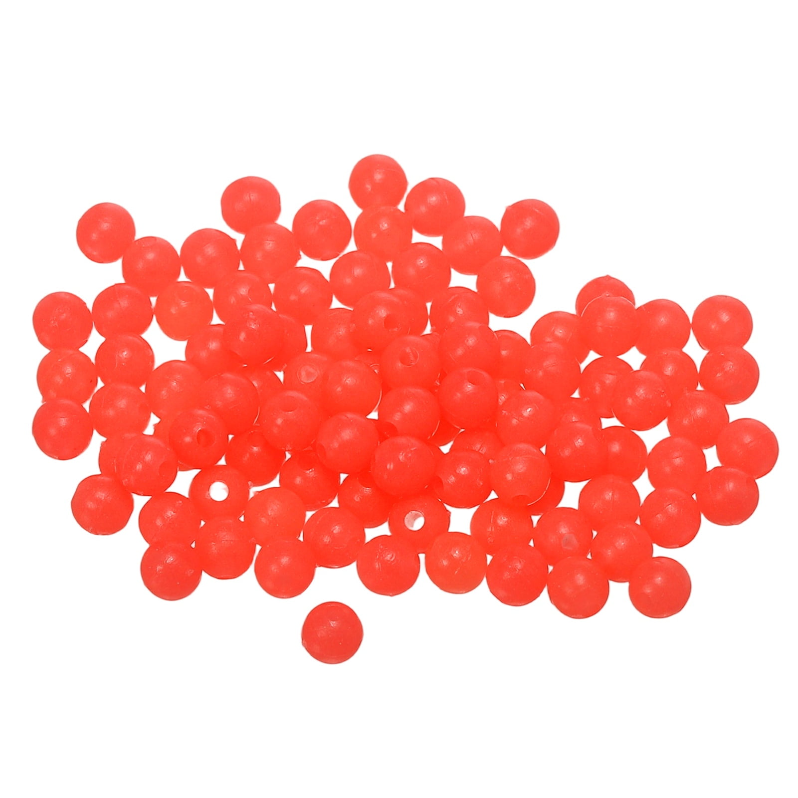 200Pcs 8x6mm Dia Oval Soft Plastic Glow Fishing Beads Tackle Tool