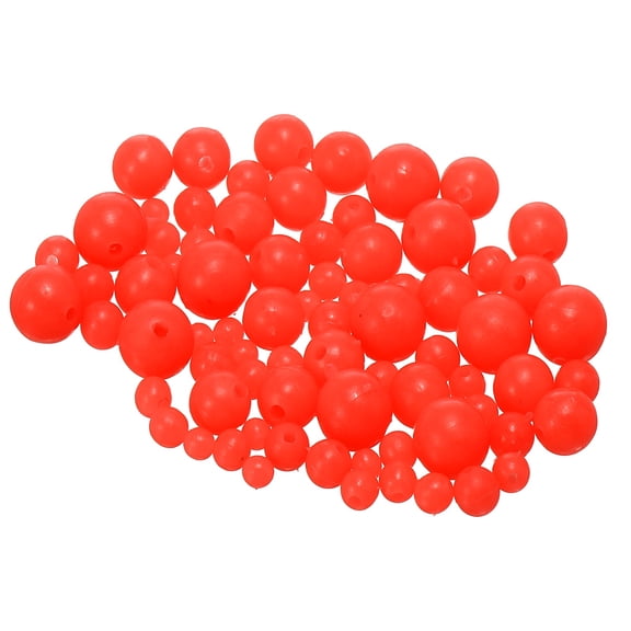 Fishing Beads Glow Soft Plastic Bait Eggs Lure Rigs 4/5/6/8/10 mm for Saltwater Freshwater (500 Pack, Red)