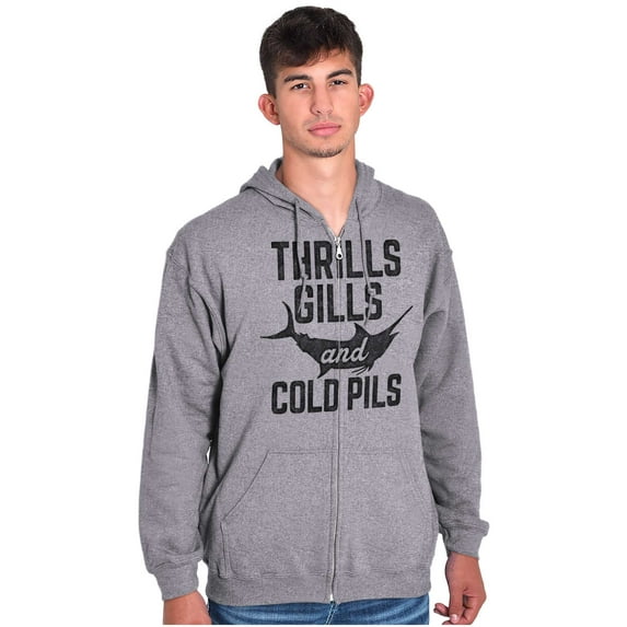 Fishing Beer Drinkers Funny Joke Cool Zip Up Hoodie Men's Women's Brisco Brands X