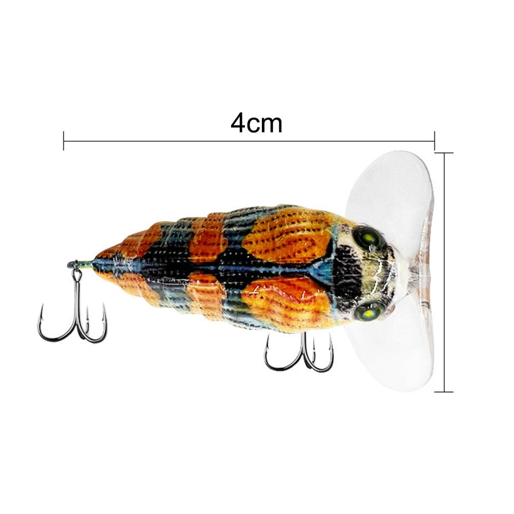 Fishing Bionic Tackle Wobbler Cicada insect Topwater Bass Lure Hard Bait
