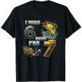 thumbnail image 1 of Fishing Birthday Boy I was 6 Now I'm 7 Six Seven 67 T-Shirt, 1 of 2