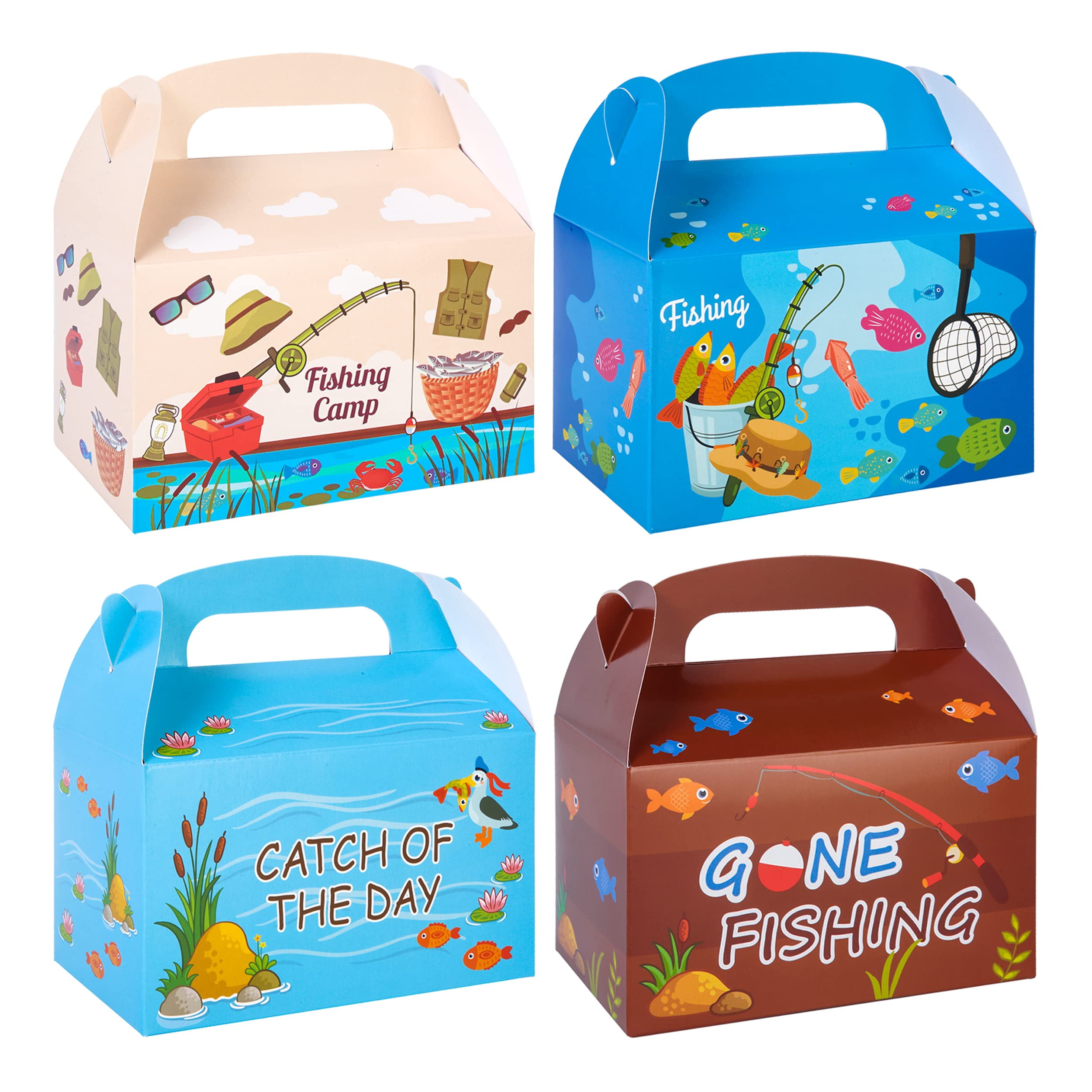 Fishing Birthday Party Supplies EC36 Fishing Party Favors Gift Treat  Boxes for Gone Fishing Theme Party Baby Shower Supplies Set of 12 