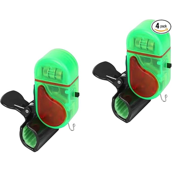 Fishing Bite Alarm 2 Pack, LED Bite Alarms for Fishing with Sensitivity Levels & Sound-Light Alert, for Rod Tip Detection