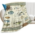 thumbnail image 1 of Fishing Blanket Fishing Gifts for Men Fish Throw Blanket Fishing Blanket for Kids Adults Soft Warm Cozy Fleece Blanket for Couch Sofa \u200bBed 40"x50", 1 of 6