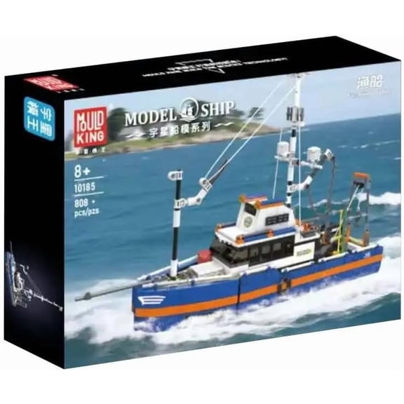 Fishing Boat Building Block Set (808 Pcs), Collectible Building Block Set, City and Ocean Themed Building Blocks Suitable for Ocean Fishing Enthusiasts and Explorers