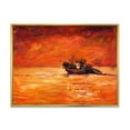 thumbnail image 1 of Fishing Boat During Red Evening Glow 20 in x 12 in Framed Painting Canvas Art Print, by Designart, 1 of 5