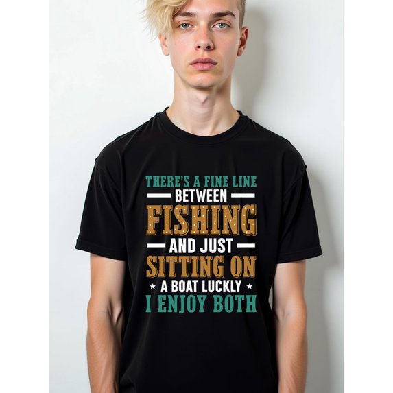Fishing & Boat Life T-Shirt men's comfort colors tshirt black graphic tees short Hip-hop street style Trendy Unisex Shirt Graphic tshirts